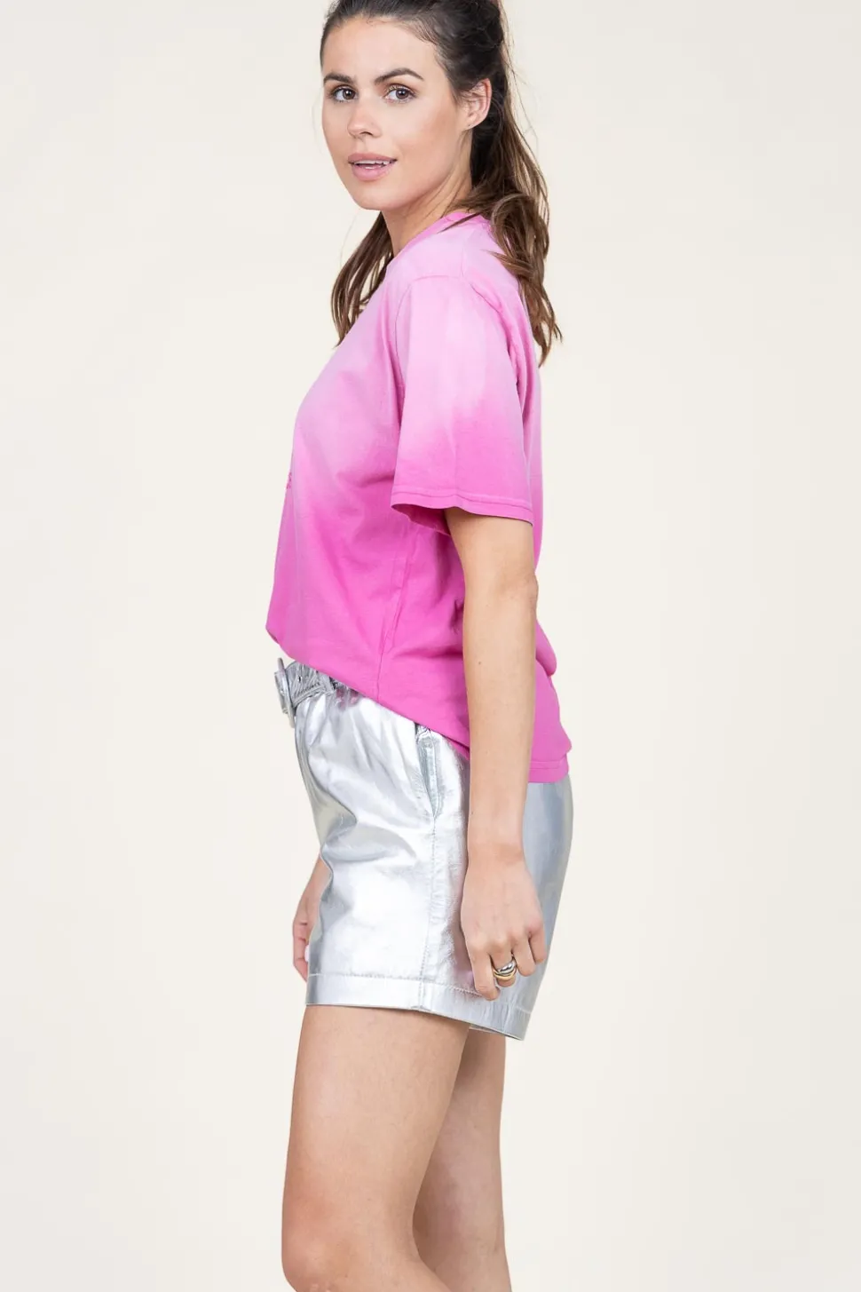 Hot Dante 6 Washed Out T-Shirt With Logo Ashton | Pink... | | Little Soho