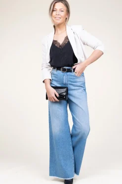 Cheap Twinset Wide Leg Soft Jeans Louiza | Blue... | | Little Soho