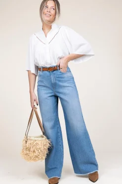 Cheap Twinset Wide Leg Soft Jeans Louiza | Blue... | | Little Soho