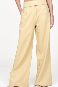 Store Aaiko Wide Leg Trousers Rocia | Yellow... | | Little Soho