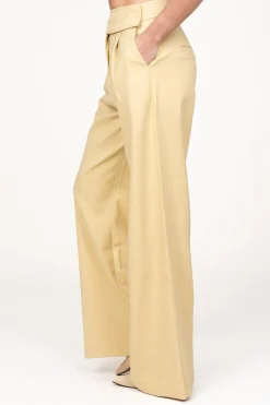 Store Aaiko Wide Leg Trousers Rocia | Yellow... | | Little Soho