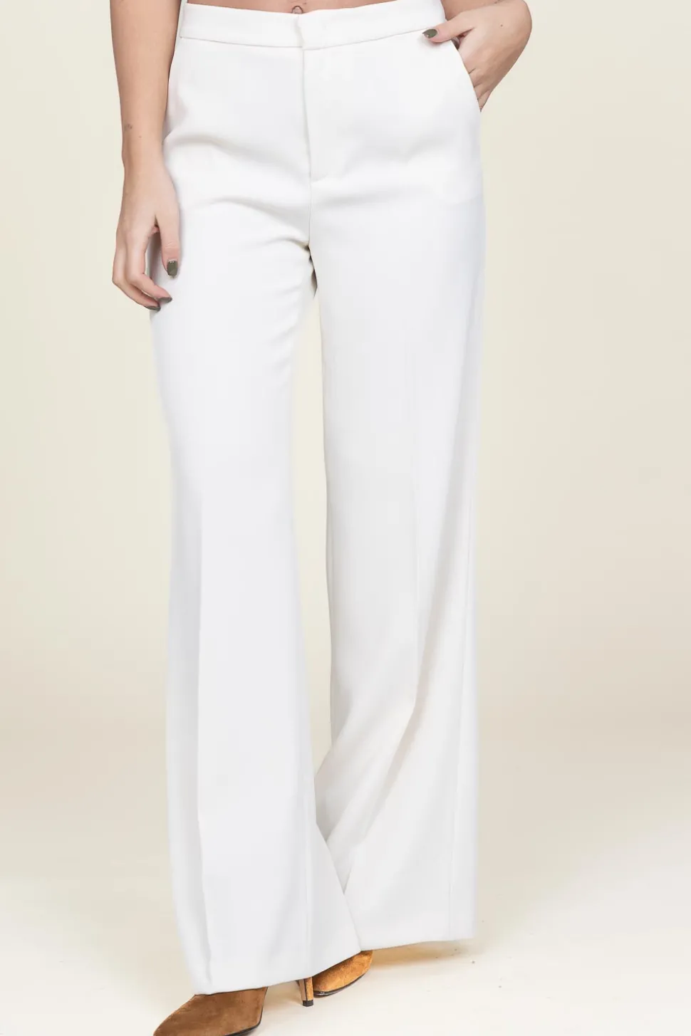 Hot Twinset Wide Leg Trousers Sofia | Natural... | | Little Soho
