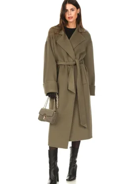 Flash Sale Notes Du Nord Wool Coat With Belt Elisa | Pistache... | | Little Soho