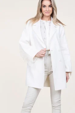 New Twinset Woolen Coat With Frills Grace | Natural... | | Little Soho